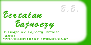 bertalan bajnoczy business card
